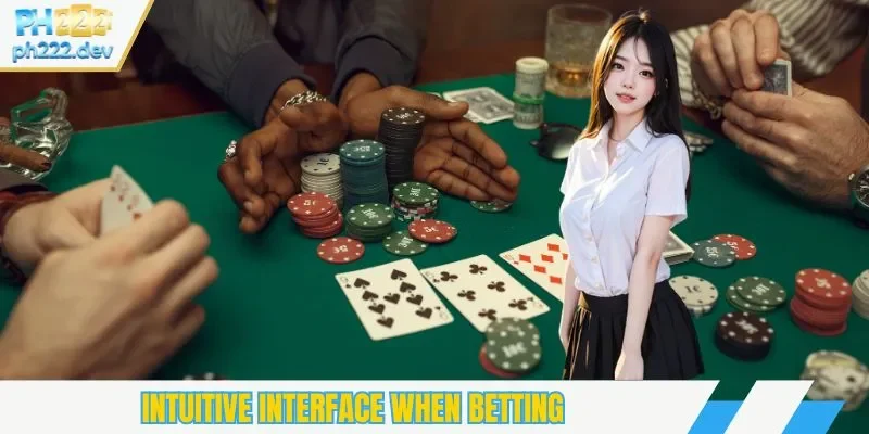 Intuitive interface when betting